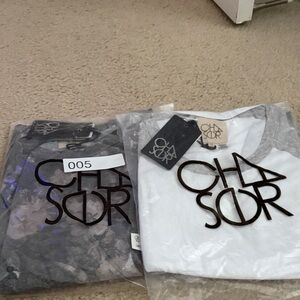 2 pieces Chaser Raglan Logo Tee in White and Gray